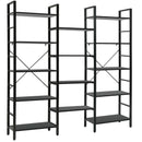 Vintage Triple Wide 5-Tier Bookcase Large Bookshelf Display Storage Shelf by LJGDeals
