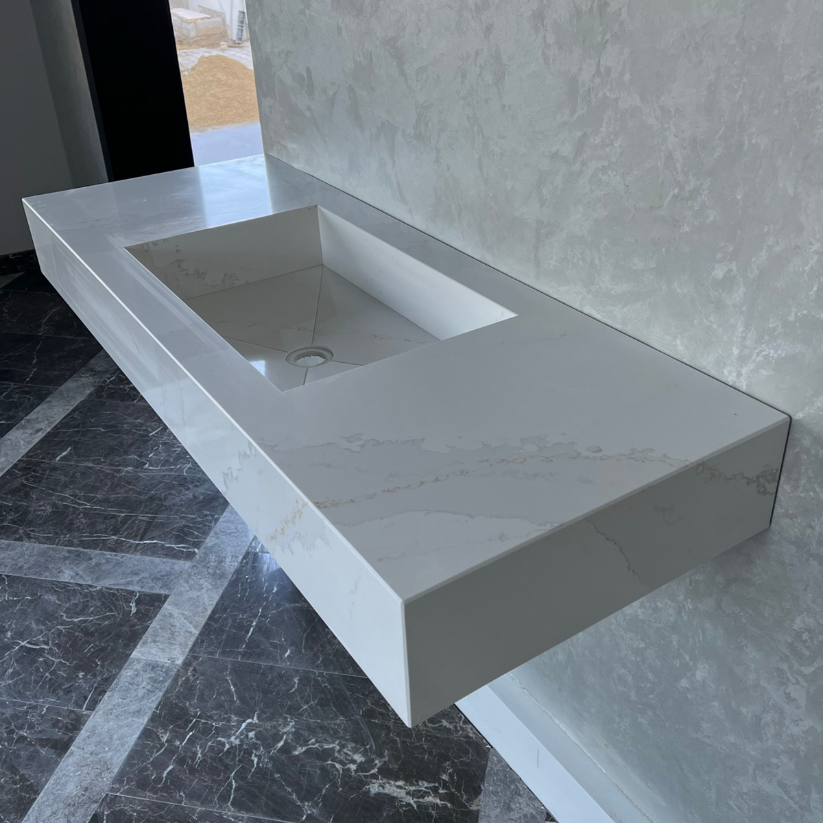 Calacatta Gold Engineered Quartz Kitchen Sink - Luxury Handcrafted Premium Design, photo 2 of 12