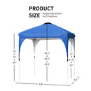 6.6 x 6.6 Feet Outdoor Pop Up Height Adjustable Canopy Tent with Roller Bag-Blue