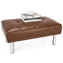Rectangle Tufted Ottoman with Stainless Steel Legs for Living Room by LJGDeals