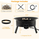 24.5 Inch Portable Propane Fire Pit with Carry Strap and Folding Legs by LJGDeals
