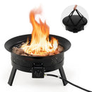 24.5 Inch Portable Propane Fire Pit with Carry Strap and Folding Legs by LJGDeals
