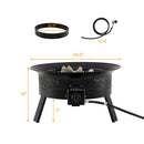 24.5 Inch Portable Propane Fire Pit with Carry Strap and Folding Legs by LJGDeals