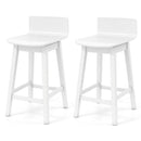 24.5 Inch Swivel Wooden Bar Stools Set of 2 with Rubber Wood Legs and Low Back by LJGDeals