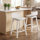 24.5 Inch Swivel Wooden Bar Stools Set of 2 with Rubber Wood Legs and Low Back by LJGDeals