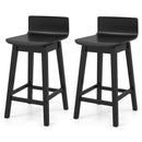 24.5 Inch Swivel Wooden Bar Stools Set of 2 with Rubber Wood Legs and Low Back by LJGDeals