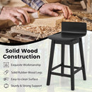 24.5 Inch Swivel Wooden Bar Stools Set of 2 with Rubber Wood Legs and Low Back by LJGDeals