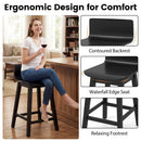 24.5 Inch Swivel Wooden Bar Stools Set of 2 with Rubber Wood Legs and Low Back by LJGDeals