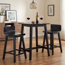 24.5 Inch Swivel Wooden Bar Stools Set of 2 with Rubber Wood Legs and Low Back by LJGDeals