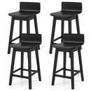 24.5 Inch Swivel Wooden Bar Stools Set of 4 with Rubber Wood Legs and Low Back by LJGDeals