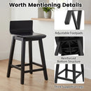 24.5 Inch Swivel Wooden Bar Stools Set of 4 with Rubber Wood Legs and Low Back by LJGDeals