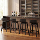 24.5 Inch Swivel Wooden Bar Stools Set of 4 with Rubber Wood Legs and Low Back by LJGDeals