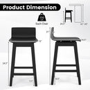 24.5 Inch Swivel Wooden Bar Stools Set of 4 with Rubber Wood Legs and Low Back by LJGDeals