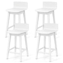 24.5 Inch Swivel Wooden Bar Stools Set of 4 with Rubber Wood Legs and Low Back by LJGDeals