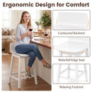 24.5 Inch Swivel Wooden Bar Stools Set of 4 with Rubber Wood Legs and Low Back by LJGDeals