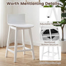 24.5 Inch Swivel Wooden Bar Stools Set of 4 with Rubber Wood Legs and Low Back by LJGDeals