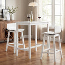 24.5 Inch Swivel Wooden Bar Stools Set of 4 with Rubber Wood Legs and Low Back by LJGDeals
