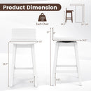24.5 Inch Swivel Wooden Bar Stools Set of 4 with Rubber Wood Legs and Low Back by LJGDeals
