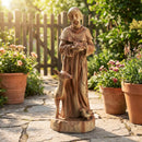 24.5 inch St. Francis Statue with Bird Feeder Saint Francis of Assisi with Animals Sculpture by LJGDeals