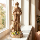 24.5 inch St. Francis Statue with Bird Feeder Saint Francis of Assisi with Animals Sculpture by LJGDeals