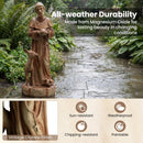 24.5 inch St. Francis Statue with Bird Feeder Saint Francis of Assisi with Animals Sculpture by DirectDeals