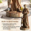24.5 inch St. Francis Statue with Bird Feeder Saint Francis of Assisi with Animals Sculpture by DirectDeals