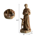 24.5 inch St. Francis Statue with Bird Feeder Saint Francis of Assisi with Animals Sculpture by LJGDeals