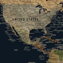 Custom Push Pin World Map Wall Canvas Print – Personalized