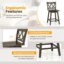 24/29 Inch Bar Stool Set of 2 Wooden Bar Chairs with Rubber Wood Frame by LJGDeals