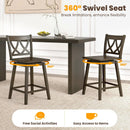 24/29 Inch Bar Stool Set of 2 Wooden Bar Chairs with Rubber Wood Frame by LJGDeals