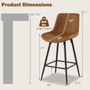 24 Inch Bar Stools Set of 4 with Backs and Footrests