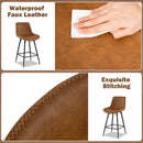 24 Inch Bar Stools Set of 4 with Backs and Footrests