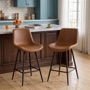 24 Inch Bar Stools Set of 2 with Backs and Footrests by LJGDeals