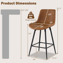 24 Inch Bar Stools Set of 2 with Backs and Footrests by LJGDeals