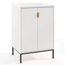 24 Inch Bathroom Vanity with Sink Combo and Adjustable Shelf-White by LJGDeals