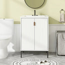 24 Inch Bathroom Vanity with Sink Combo and Adjustable Shelf-White by LJGDeals