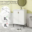 24 Inch Bathroom Vanity with Sink Combo and Adjustable Shelf-White