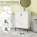 24 Inch Bathroom Vanity with Sink Combo and Adjustable Shelf-White by LJGDeals