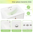 24 Inch Bathroom Vanity with Sink Combo and Adjustable Shelf-White by LJGDeals