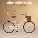 24/26 Inch Beach Cruiser Bike with Basket and Rear Rack by LJGDeals