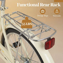24/26 Inch Beach Cruiser Bike with Basket and Rear Rack by LJGDeals