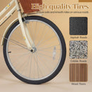 24/26 Inch Beach Cruiser Bike with Basket and Rear Rack by LJGDeals