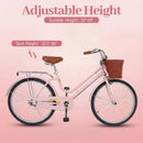 26" Beach Cruiser Bike for Women with Basket and Rear Rack by LJGDeals