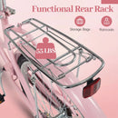 26" Beach Cruiser Bike for Women with Basket and Rear Rack by LJGDeals