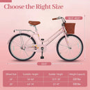 26" Beach Cruiser Bike for Women with Basket and Rear Rack by LJGDeals