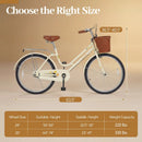 24/26 Inch Beach Cruiser Bike with Basket and Rear Rack by DirectDeals