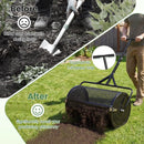 24 Inch Compost Spreader Peat Moss Spreader Roller with Height-Adjustable T-Shaped Handle by LJGDeals