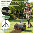 24 Inch Compost Spreader Peat Moss Spreader Roller with Height-Adjustable T-Shaped Handle by DirectDeals