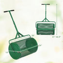 24 Inch Compost Spreader Peat Moss Spreader Roller with Height-Adjustable T-Shaped Handle by DirectDeals