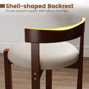 24 Inch Counter Height Bar Stools Set of 2 with Backrests and Footrests-Beige